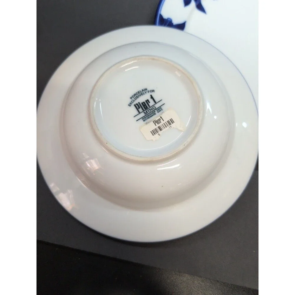 Pier 1 Ming Porcelain Soup/ Salad Bowl And Plate